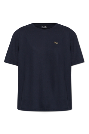 T-shirt with an appliqué in the shape of a logo