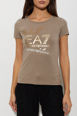EA7 Emporio Armani Printed T-shirt with Shimmering Sequins