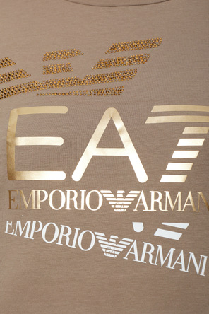 EA7 Emporio Armani Printed T-shirt with Shimmering Sequins