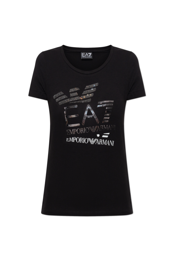 T-shirt with a print and shimmering sequins od EA7 Emporio Armani