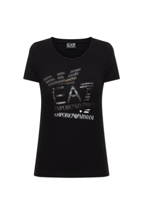 T-shirt with a print and shimmering sequins