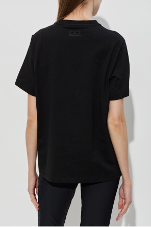 EA7 Emporio Armani T-Shirt mit schimmernden Pailletten