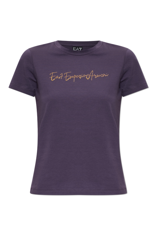 T-shirt with sequin logo od EA7 Emporio Armani