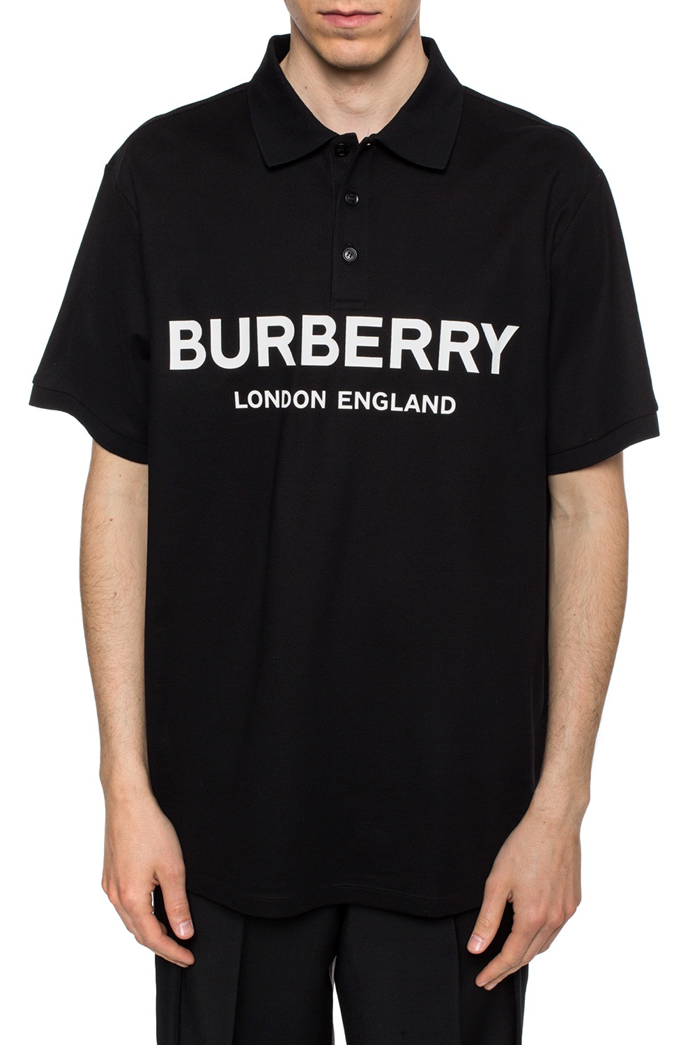 Burberry London England Mix Plaid And Black Polo Shirt - Tagotee