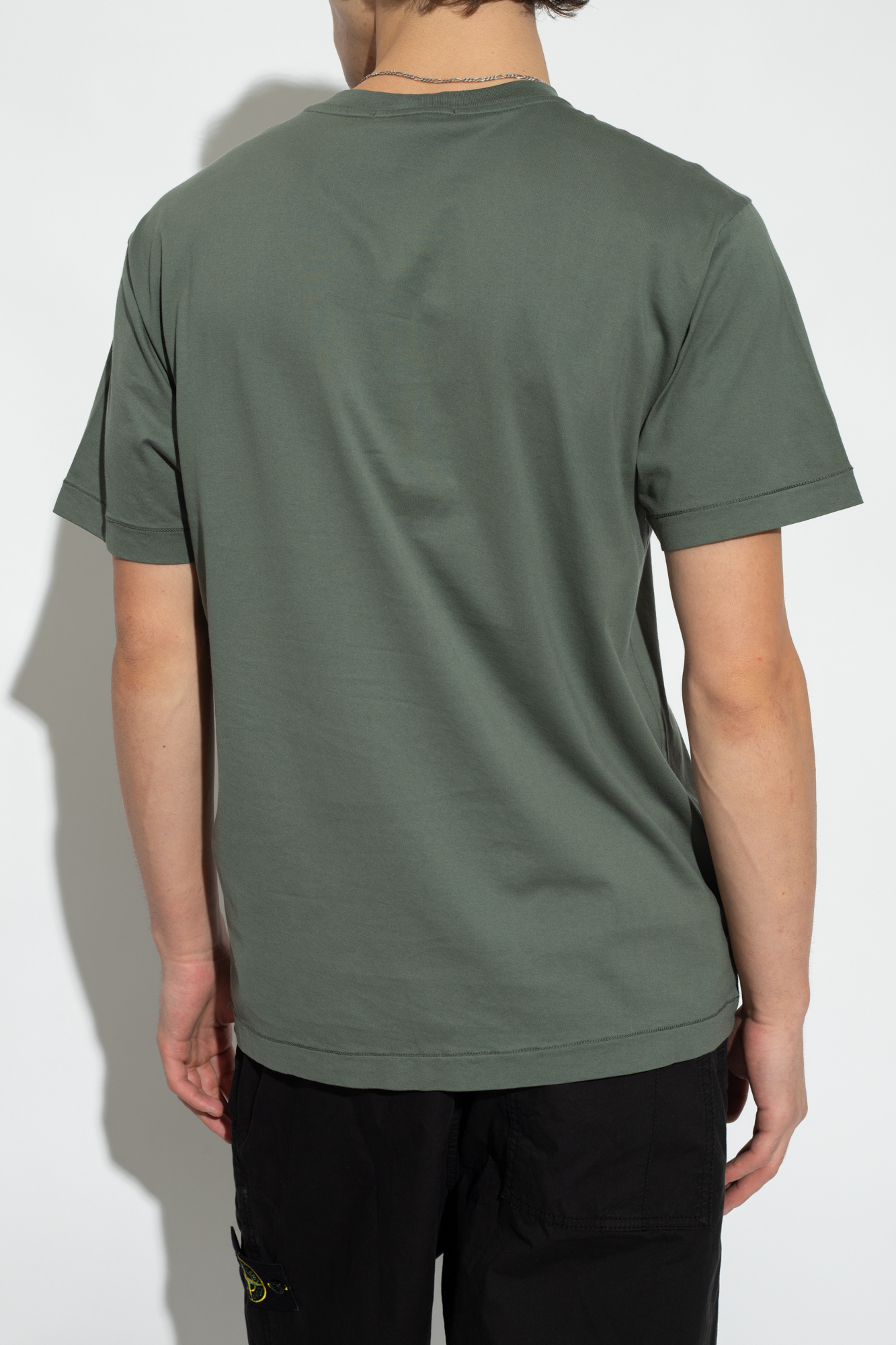 Stone Island T-shirt -tryck with logo patch