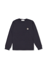 Terry Cloth Long Sleeve Open Neck Sweatshirt