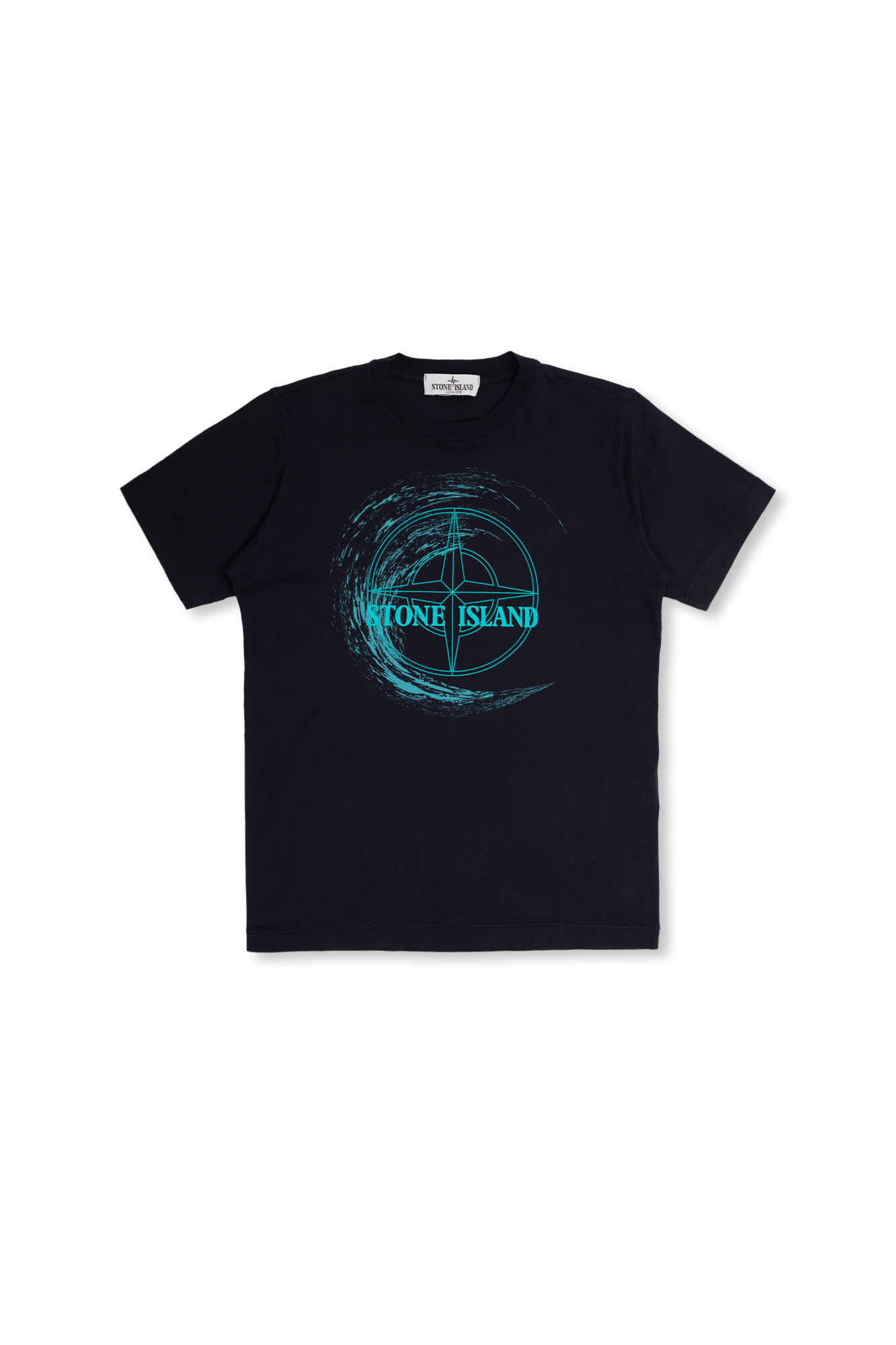 Blue Palm Mens Overhead Hoodie Swim Graphic Triangle Print T-shirt