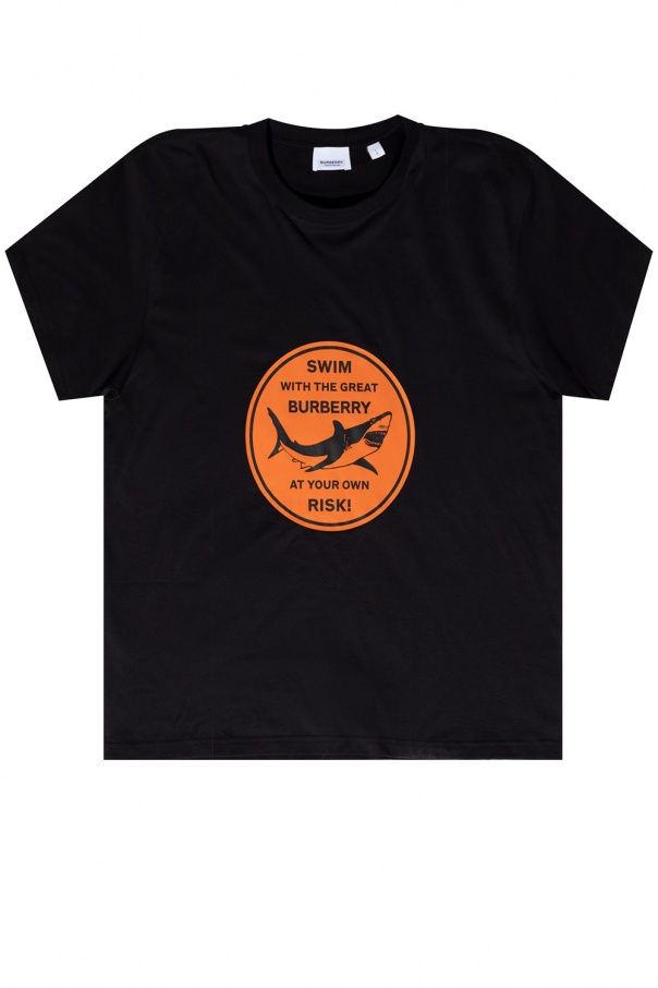 burberry check-pattern Logo-printed T-shirt