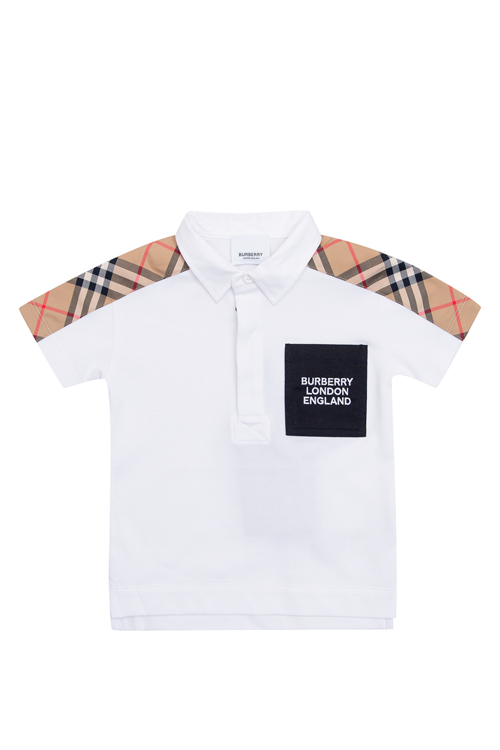 Burberry Kids Checked Iridscnt polo shirt