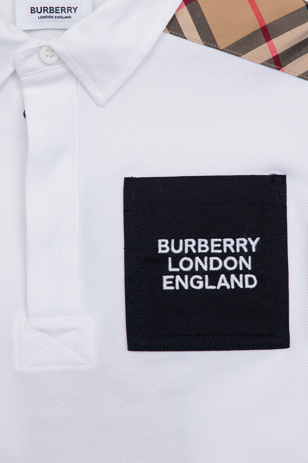 Burberry Kids Checked Iridscnt polo shirt