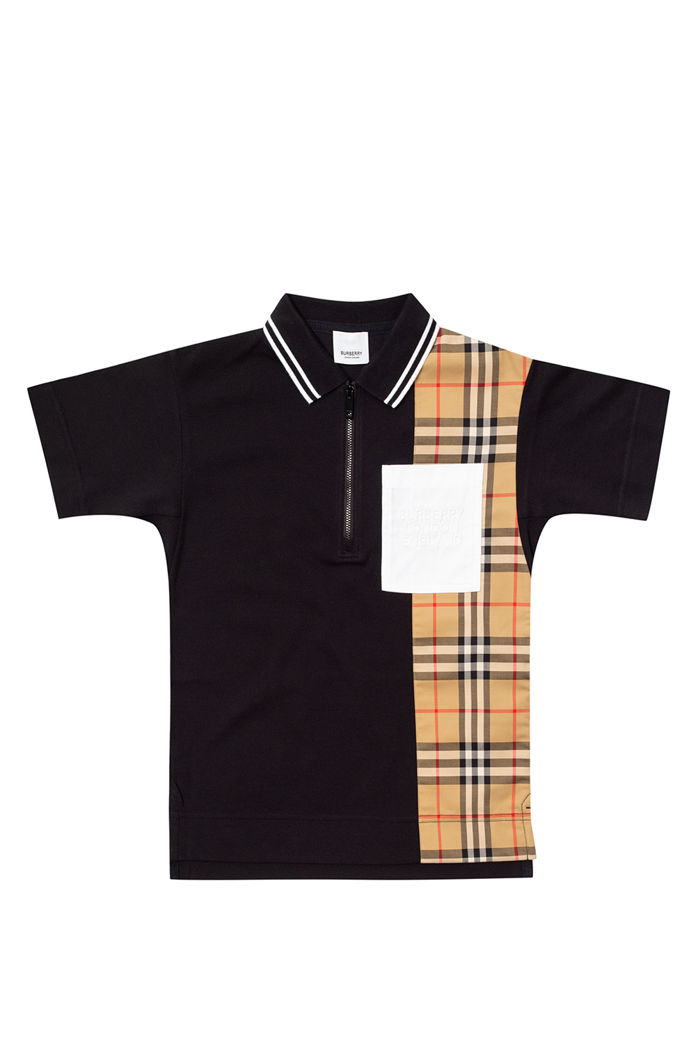 Burberry Kids Polo Ralph Lauren Beige melerad pikétröja med smal passform och spelarlogga