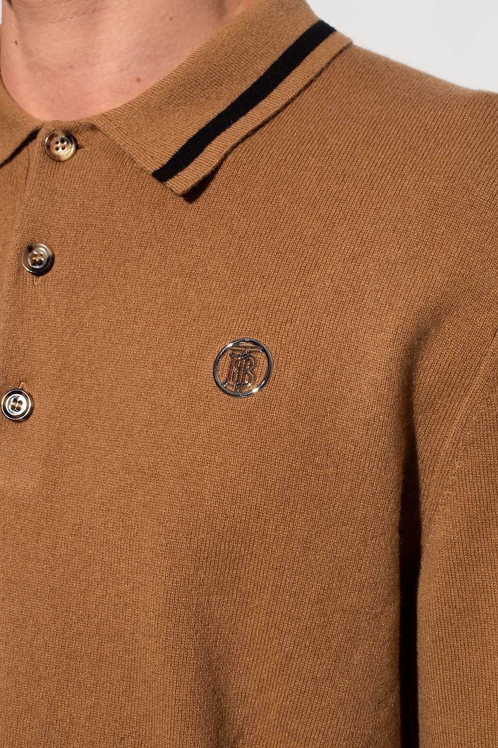 Burberry Long-sleeved cashmere polo shirt