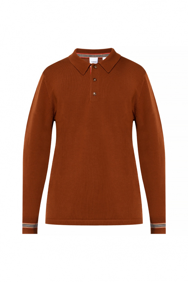 Burberry Wool polo logo-waist shirt