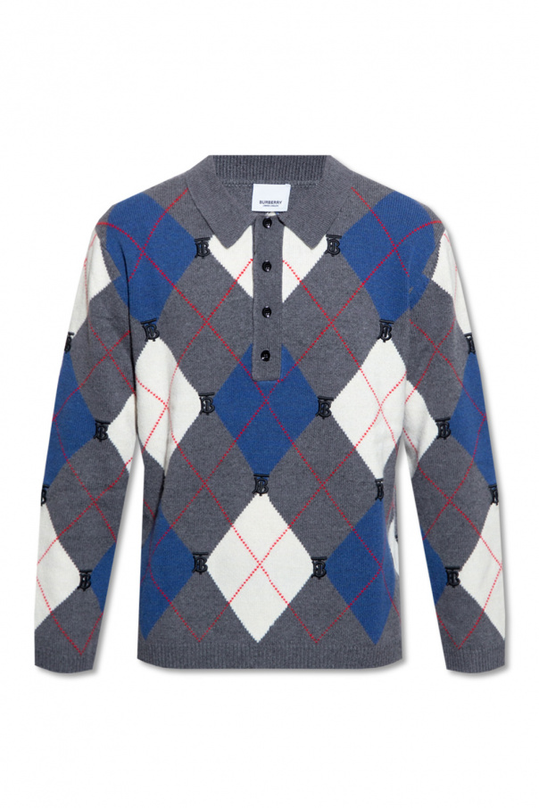 burberry polo ‘Abbott’ sweater with collar