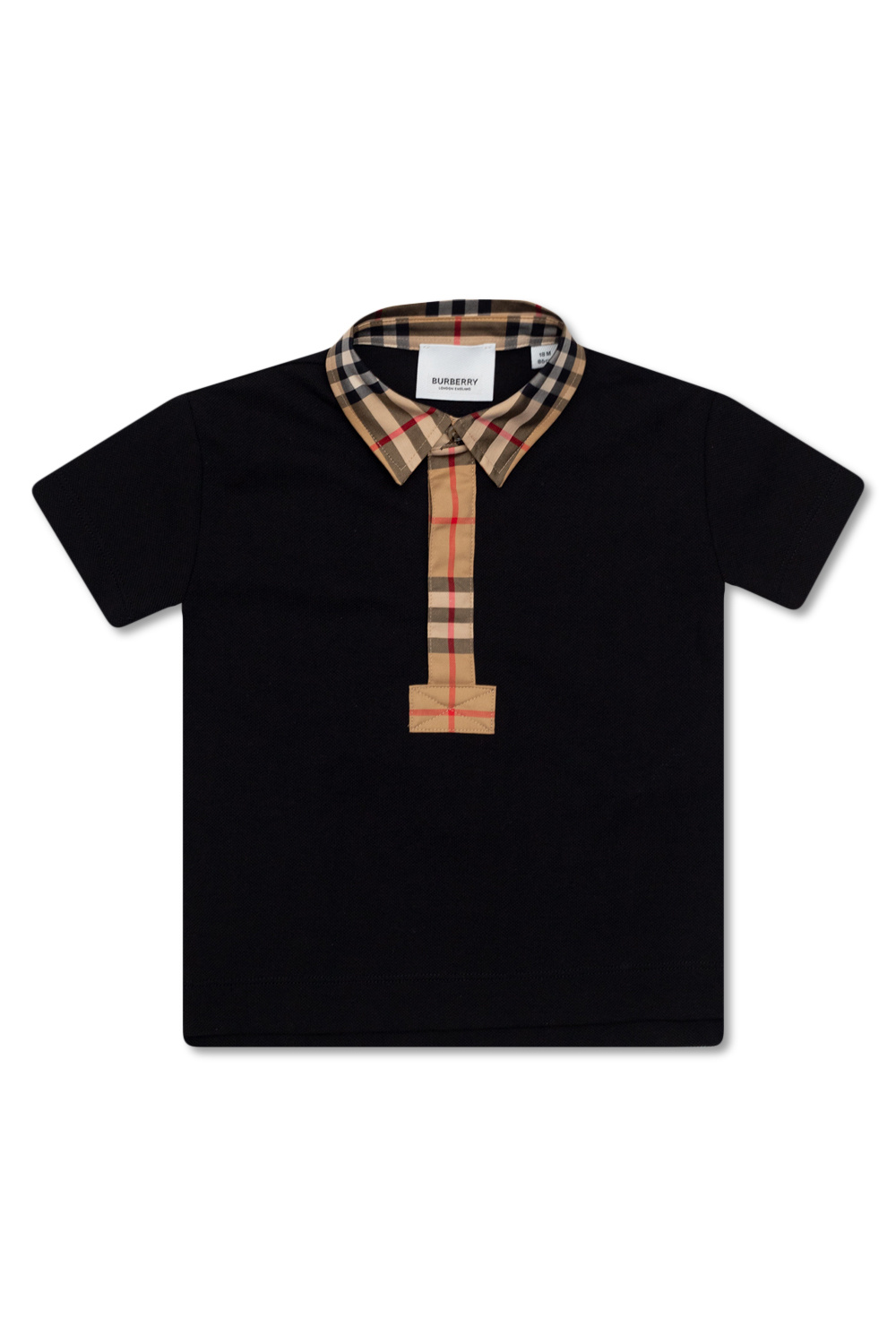 Burberry Kids ‘Johane’ polo cotton-blend shirt with short sleeves