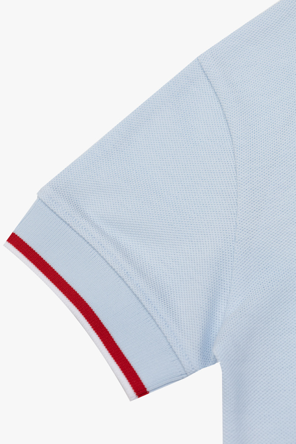 Burberry Kids Canali short-sleeve cotton polo shirt Blau