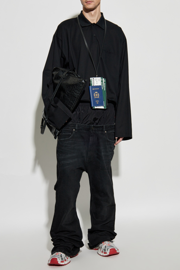 Balenciaga Baumwoll-Poloshirt mit langen Ärmeln