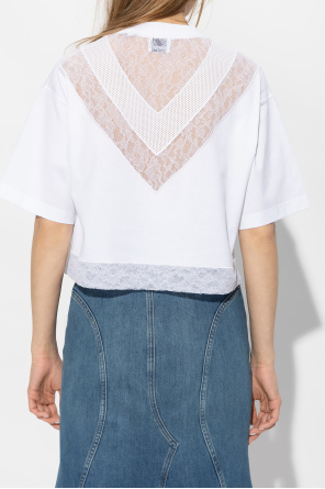Burberry Cropped T-shirt with lace inserts