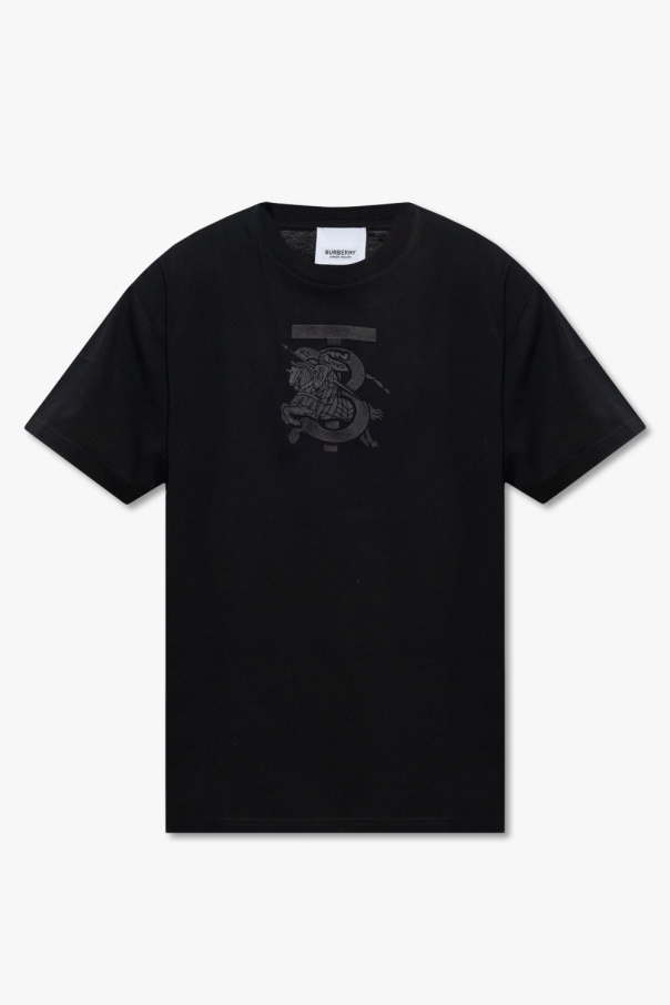 Black 'Tristan' T - shirt with logo Burberry WITH
