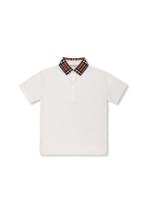 Burberry Kids Lardini fine ribbed-knit silk polo shirt