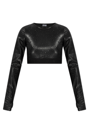 Top z nadrukiem kropel wody od Versace Jeans Couture