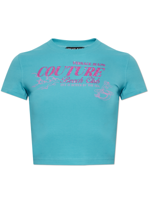 Camiseta con estampado de purpurina
