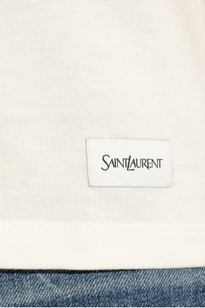 Saint Laurent T-shirt z naszywką z logo