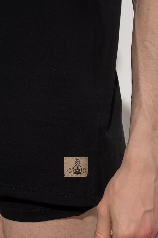 Vivienne Westwood BOSS Athleisure T-Shirt in Navy mit beidseitigem Logo