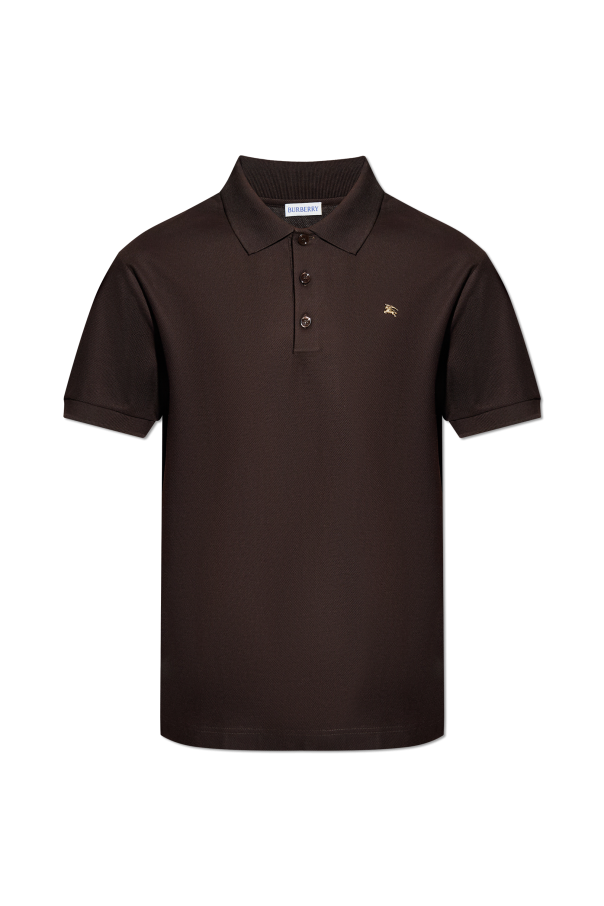 Polo shirt with logo-shaped applique od Burberry