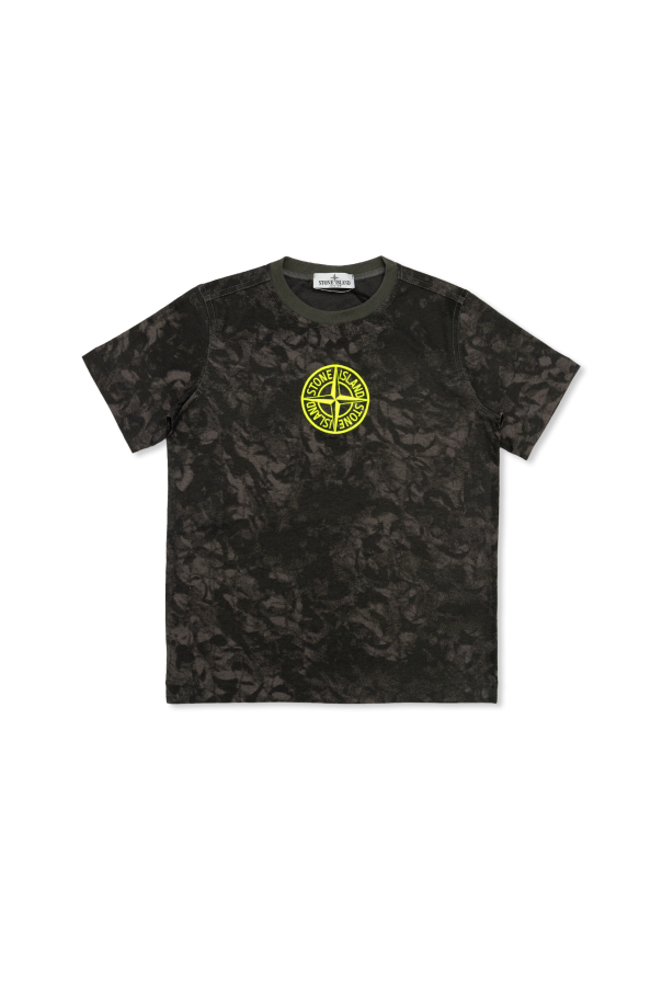 Stone Island Kids T-shirt z wyszytym logo