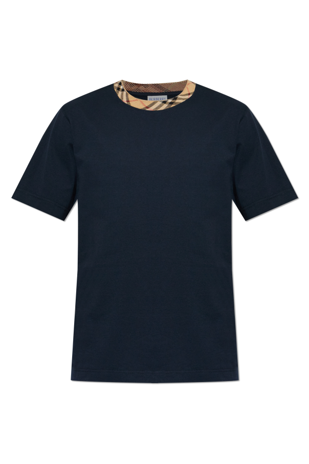 T-shirt with checked trim od Burberry