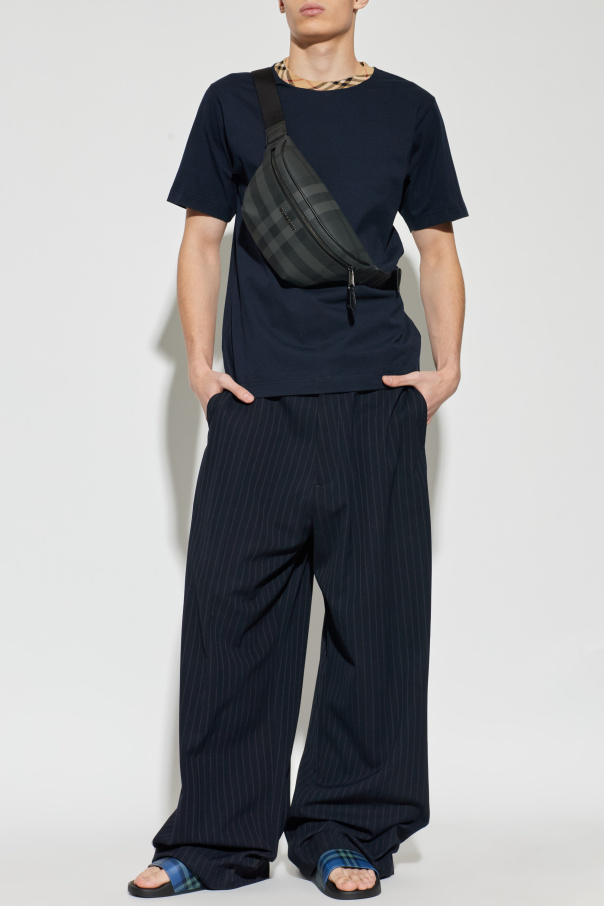 Burberry Camiseta con ribete de cuadros