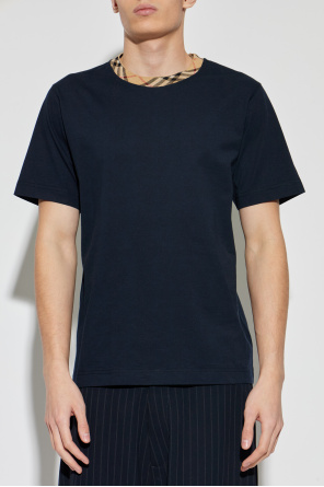 Burberry Camiseta con ribete de cuadros