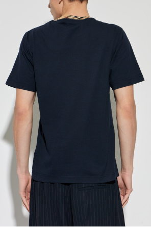 Burberry Camiseta con ribete de cuadros
