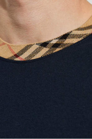 Burberry Camiseta con ribete de cuadros