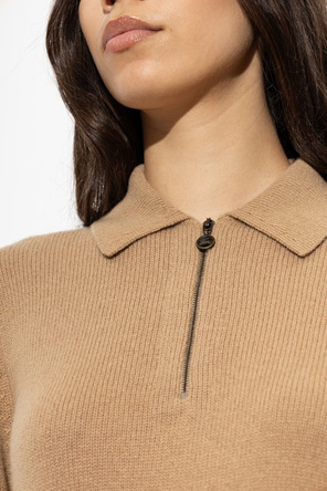 Burberry Kaschmir-Polo-Pullover mit langen Ärmeln