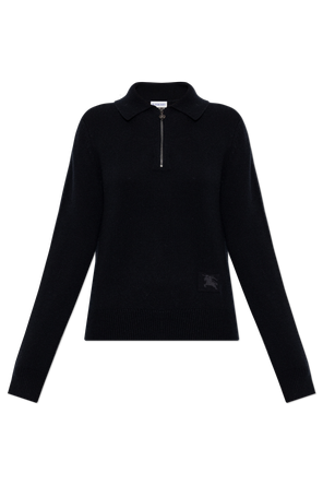 Cashmere polo sweater with long sleeves
