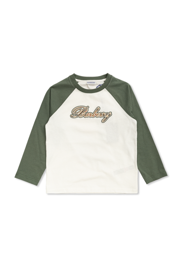 Embroidered logo long-sleeve T-shirt od Burberry Kids
