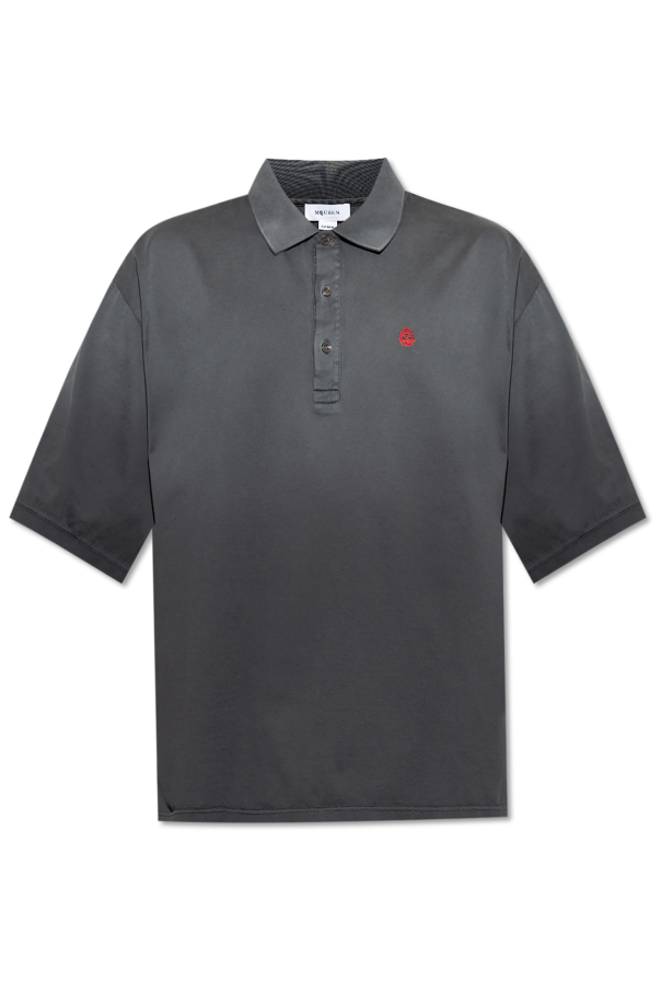 Alexander McQueen Cotton polo with embroidered logo