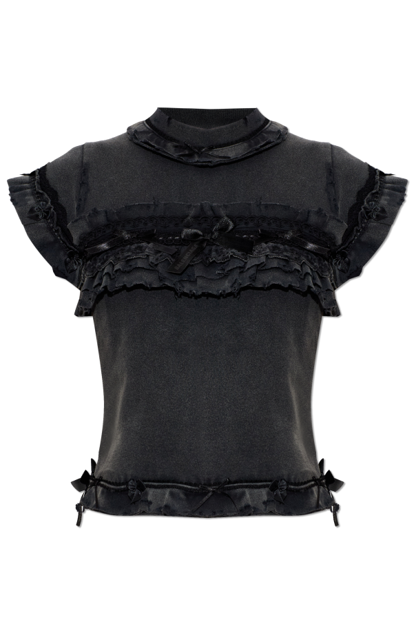 T-shirt with decorative ruffles od Balenciaga