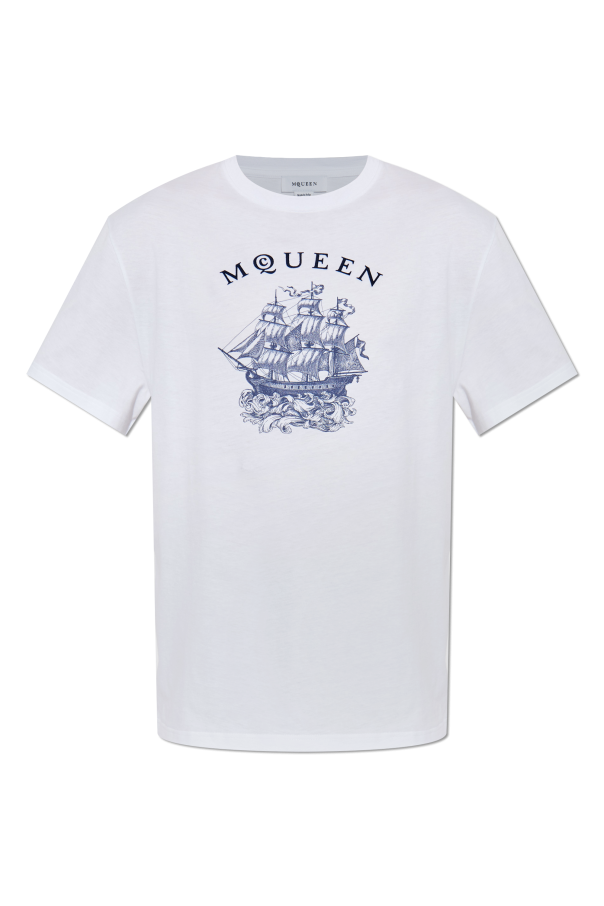 T-shirt with print od Alexander McQueen