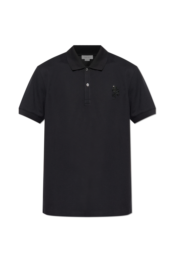 Polo shirt with a shimmering applique od Alexander McQueen