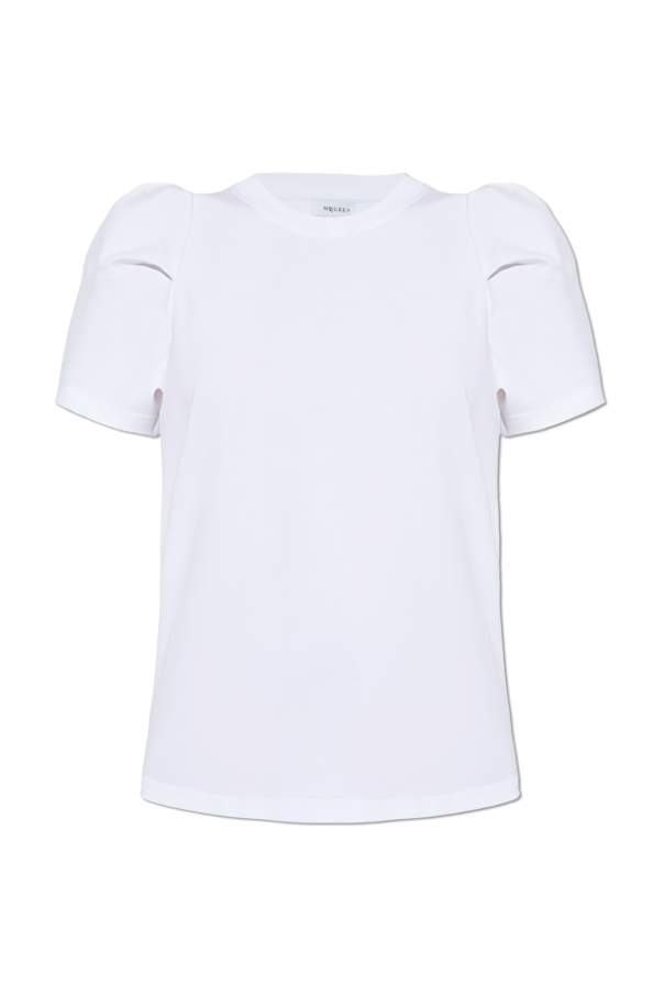 T-shirt with ruched sleeves od Alexander McQueen