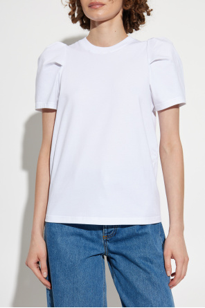 Alexander McQueen T-shirt z drapowaniem na rękawach