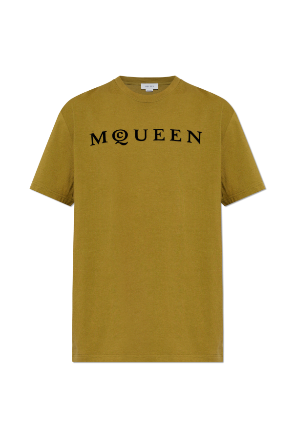 T-shirt with a logo and a velvety finish od Alexander McQueen