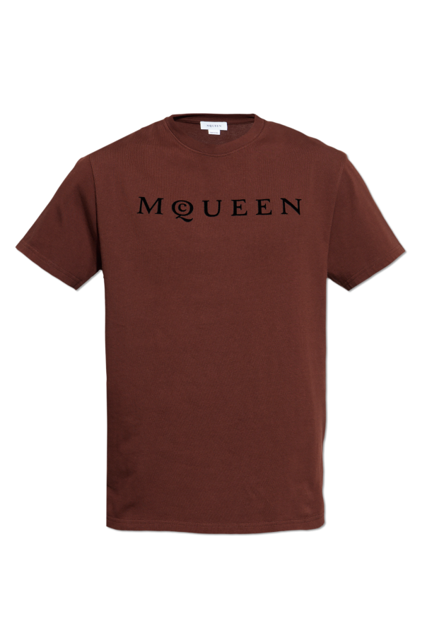 T-shirt with a logo and a velvety finish, zdjęcie 1 T-shirt with a logo and a velvety finish od Alexander McQueen