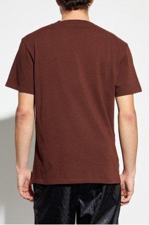 Alexander McQueen T-shirt with a logo and a velvety finish