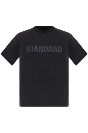 T-shirt with a crinkled effect