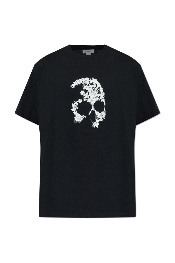 T-shirt with a distinctive skull motif od Alexander McQueen