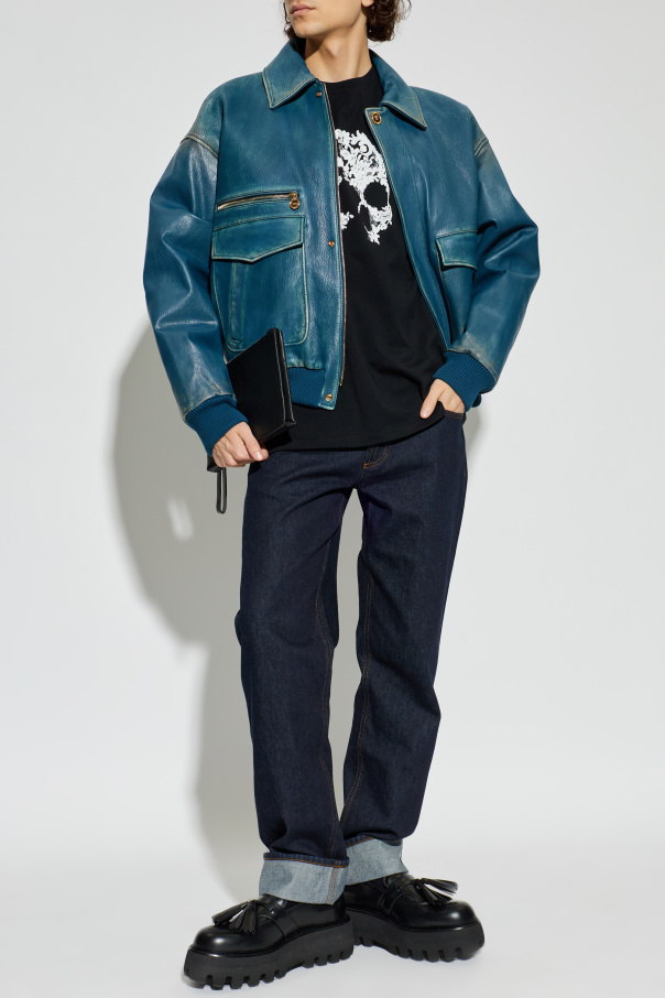 Alexander McQueen T-Shirt mit charakteristischem Totenkopf-Motiv